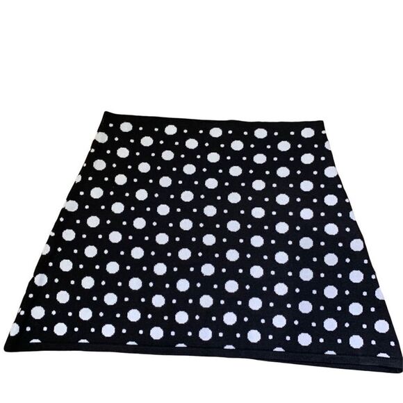 None Dresses & Skirts - Black and white Polkadot Sweater Mini Skirt